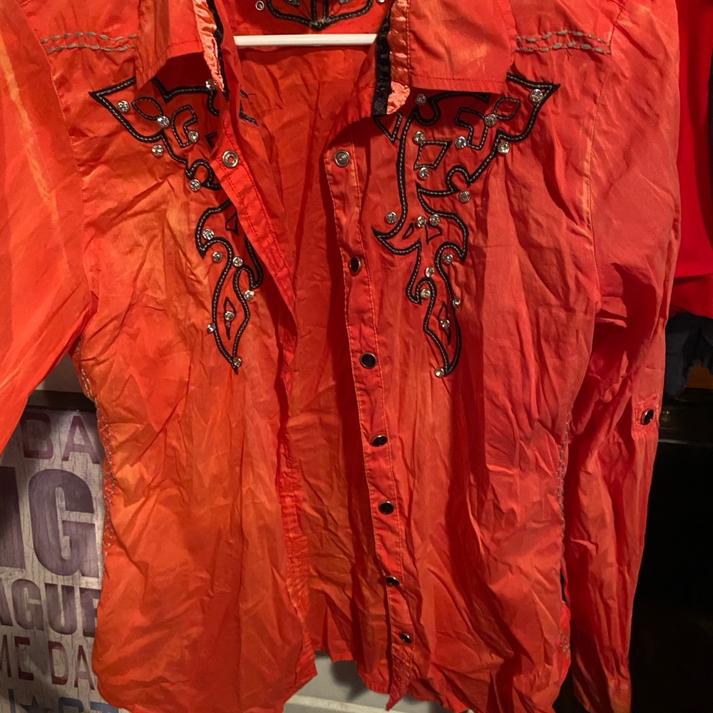 Bedazzled women's long sleeve button up